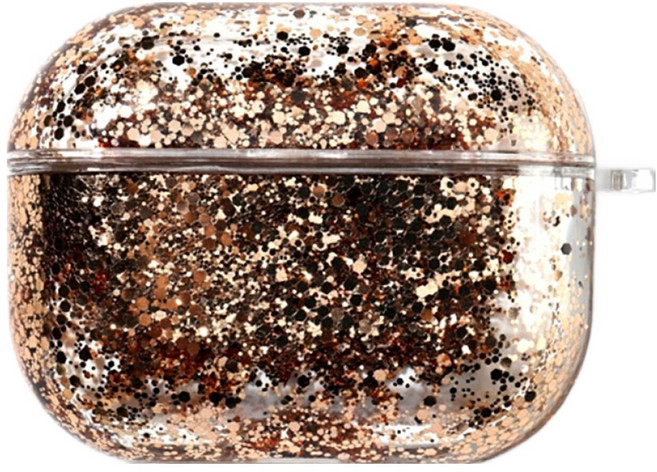 디노로웰 에어팟 프로3 글리터 케이스, 골드, 1개