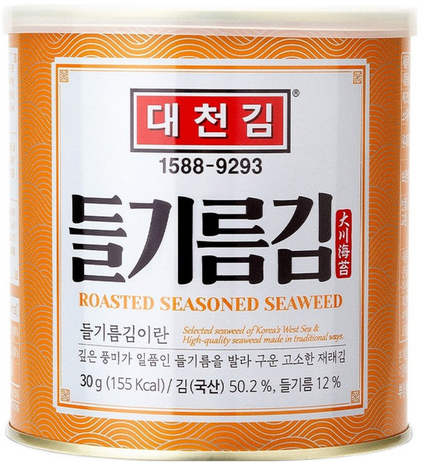 대천김 들기름캔김, 30g, 1개