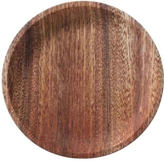 쿠쏘 다용도 원형 원목 트레이, 우드, 1개