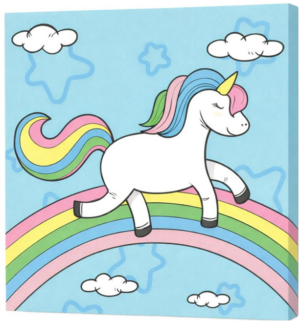 루아즈 DIY 쉬운 그림그리기 세트 20 x 20 cm, 15 무지개 유니콘, 1세트