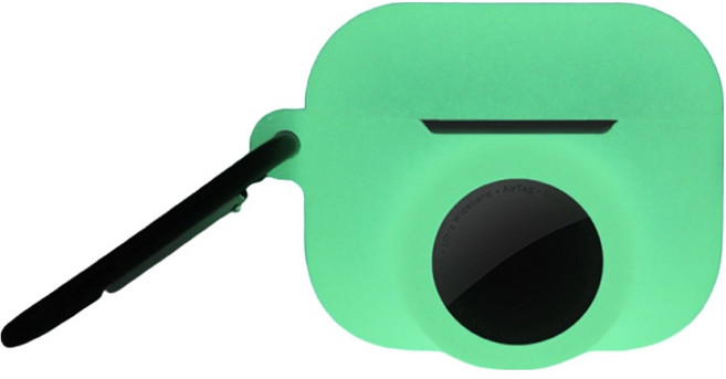 디노로웰 분실방지 에어태그 2in1 케이스 + 카라비너 세트, 네온그린, 1세트, 에어팟 프로3