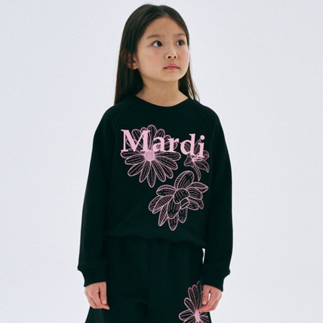 마르디메크르디 아동용 트리플 플라워 면 스웻셔츠