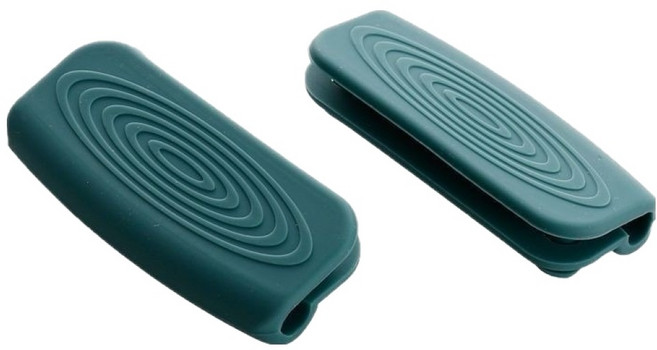 프라호디 철제냄비 실리콘 냄비 손잡이 7.8 x 3.5 cm, 그린, 2개