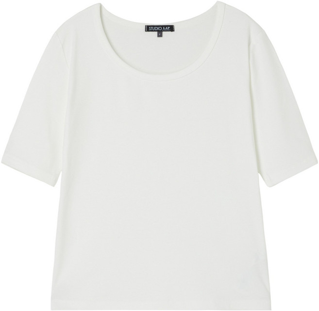 랩 여성용 스쿱넥 슬림 반팔 티셔츠 AS2CT460