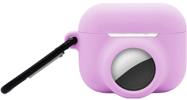디노로웰 분실방지 에어태그 2in1 케이스 + 카라비너 세트, 퍼플, 1세트, 에어팟 프로3