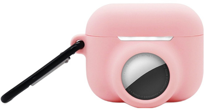 디노로웰 분실방지 에어태그 2in1 케이스 + 카라비너 세트, 핑크, 1세트, 에어팟 프로3