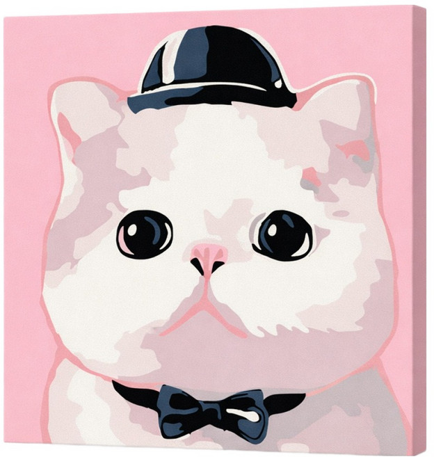 루아즈 DIY 쉬운 그림그리기 세트 20 x 20 cm, 11 뚱한 냥이, 1세트