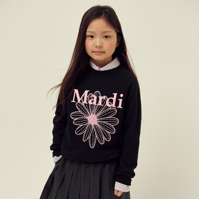 마르디메크르디 아동용 플라워메르디 면 스웻셔츠