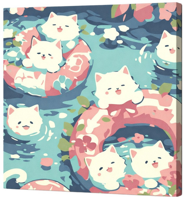 루아즈 DIY 쉬운 그림그리기 세트 20 x 20 cm, 08 냥냥이의 썸머, 1세트