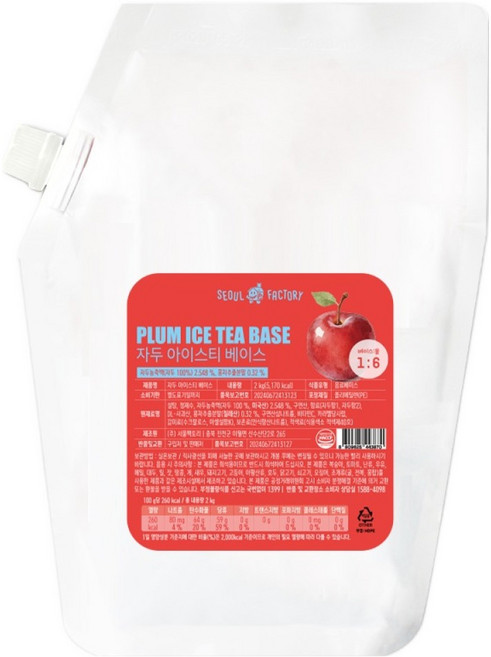 서울팩토리 자두 아이스티 베이스, 2kg, 1개