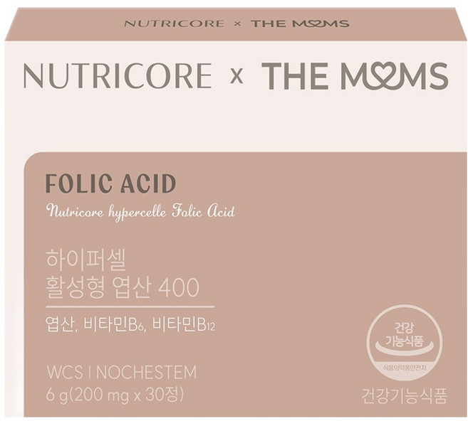 뉴트리코어 더맘스 하이퍼셀 활성형 엽산 400, 1개, 30정