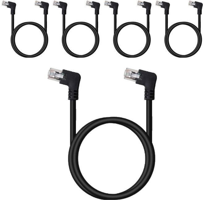 넥스트링크 UTP CAT.6 랜케이블 양방향 오른쪽 꺾임 NEXTLINK-UL03, 블랙, 5개, 3m