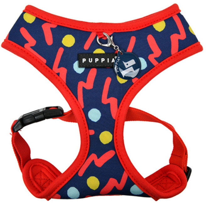 퍼피아 강아지 팝아트 사이즈 조절 하네스, 레드, 1개