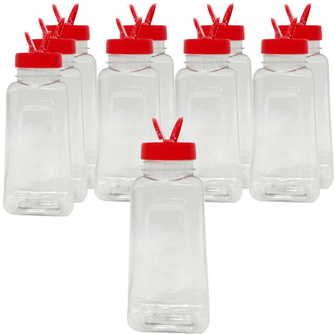 대경 ARS 후추 구형캡 조미료페트용기 적색, 10개, 800ml