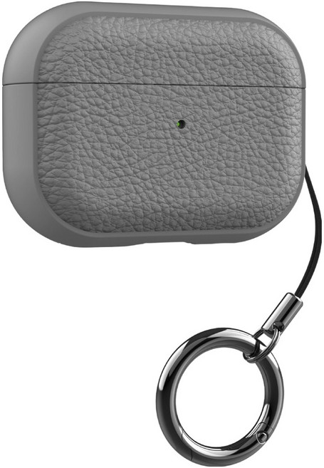 디노로웰 에어팟 프로3 핑거 키링 스트랩 TPU 케이스, 그레이, 1개