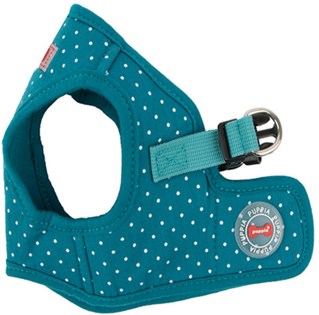 퍼피아 강아지 귀여운 땡땡이 도트 조끼형 하네스, 틸, 1개