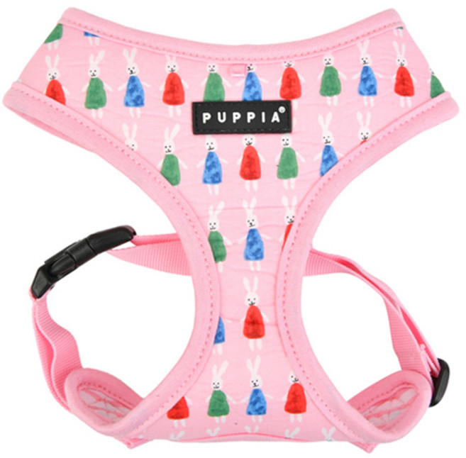 퍼피아 강아지 바니 사이즈 조절 하네스, 핑크, 1개