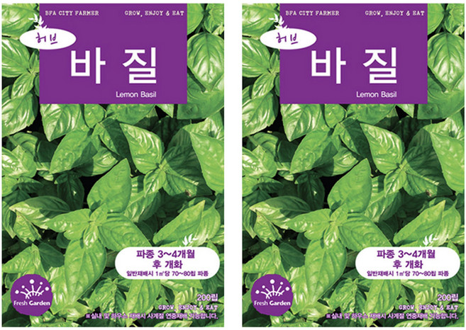 청농종묘 레몬바질 씨앗 200p, 2개