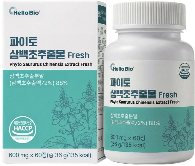 헬로바이오 파이토 삼백초 추출물 Fresh 36g, 60정, 1개