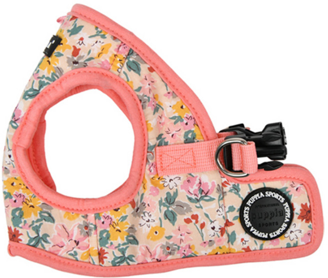 퍼피아 강아지 소형 플로랄 조끼형 하네스, 인디안핑크, 1개