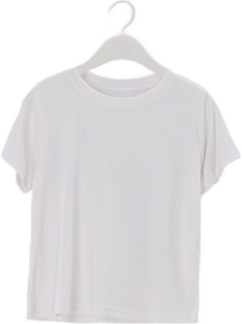 시크폭스 여성용 새티니 골지 반팔 티셔츠 61TS1681