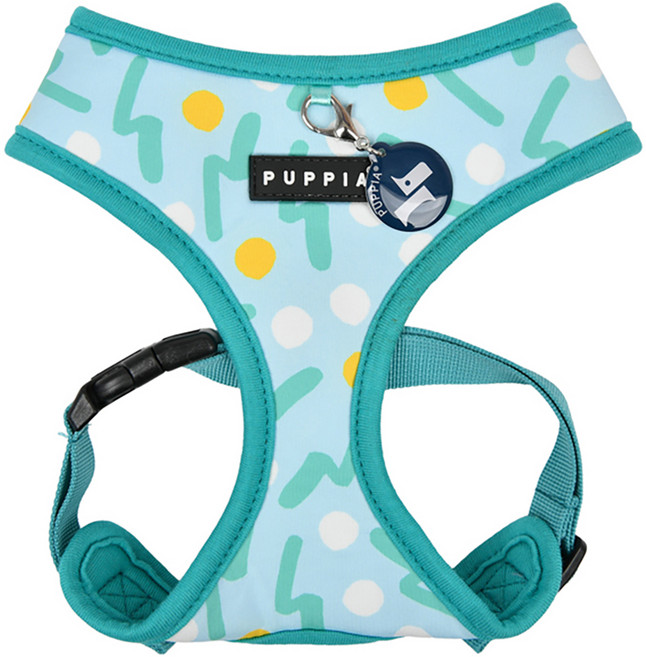 퍼피아 강아지 팝아트 사이즈 조절 하네스, 아쿠아, 1개
