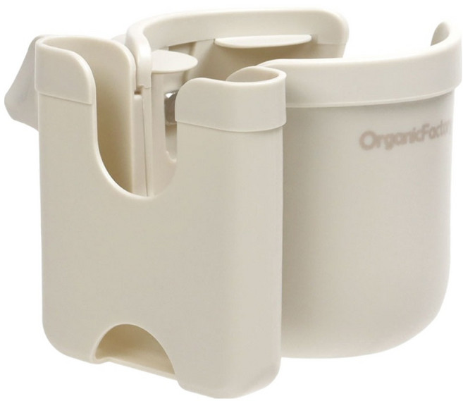 오가닉팩토리 2in1 탱크 유모차 휴대폰 컵홀더, 아몬드, 1개