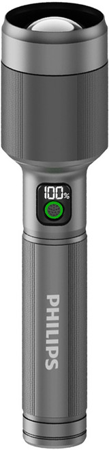PHILIPS 飛利浦 2500流明 IP55變焦鋁合金手電筒 SFL5102, 金屬灰, 1個