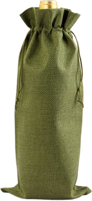 그리뉴얼 샴페인 와인 선물포장 쇼핑백, 올리브, 10개