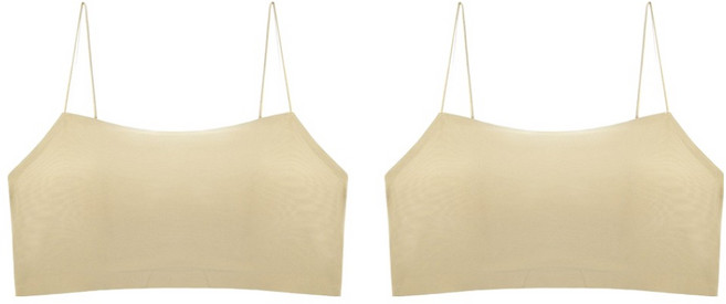 더시럽 여성용 얇은 끈 크롭 이너 나시 2p