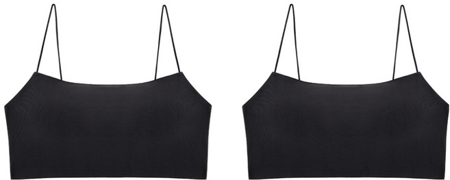 더시럽 여성용 얇은 끈 크롭 이너 나시 2p