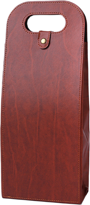 그리뉴얼 가죽 고급 와인 쇼핑백 케이스 더블, 브라운, 1개