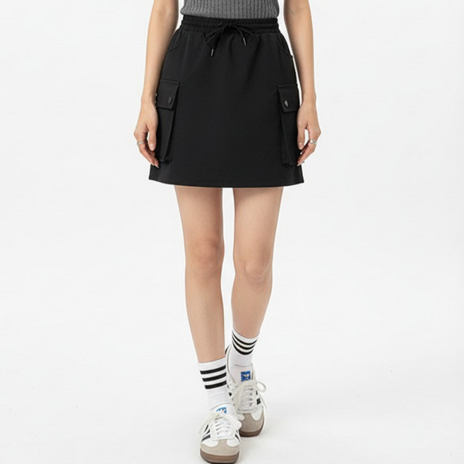 마켓피아 여성용 카고 포켓 A라인 캐주얼 미니스커트