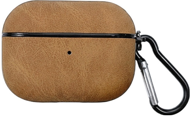 디노로웰 에어팟 프로3 가죽 투톤 카라비너 + 케이스 세트, 브라운, 1세트