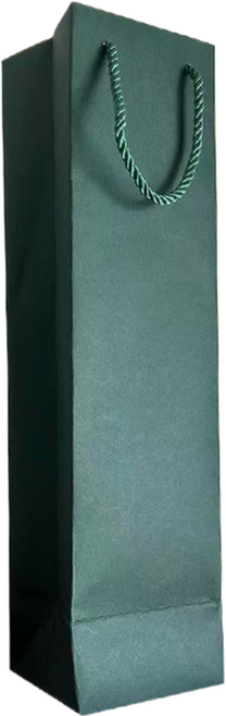 그리뉴얼 무지 크라프트 싱글 와인 쇼핑백, 그린, 10개
