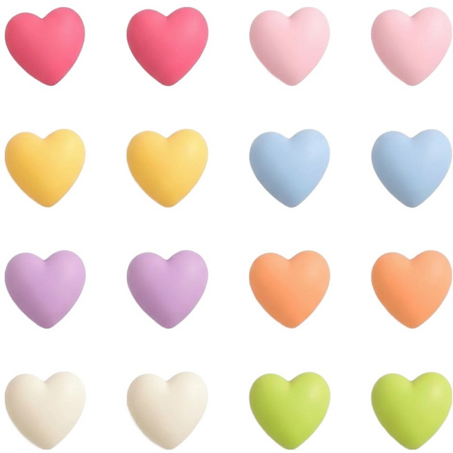 디오셀 네오디움 미니 자석 하트 8종 x 2p 세트, 혼합색상, 1세트