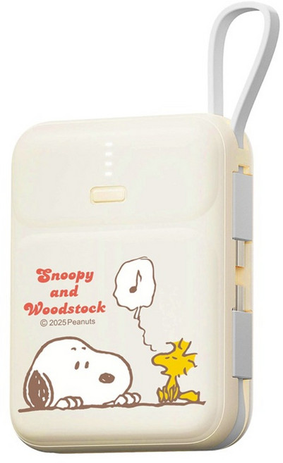 PEANUTS 史努比 PD快充 雙線Q寶行動電源 10000mAh Type-C + USB-A, 音符款, PSN-146B