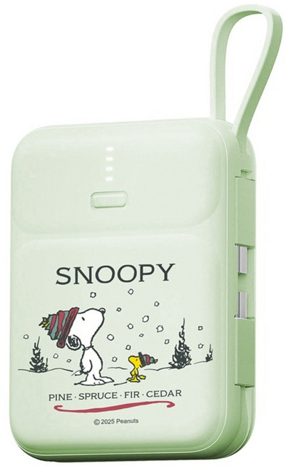 PEANUTS 史努比 PD快充 雙線Q寶行動電源 10000mAh Type-C + USB-A, 雪松款, PSN-146B