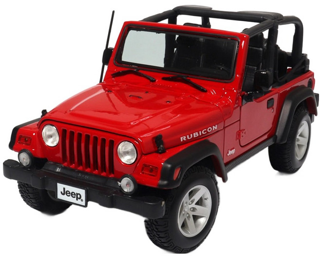 마이스토 1:18 지프 랭글러 루비콘 다이캐스트 모형, 레드, 1개