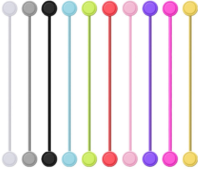 편한생활연구소 다되는 실리콘 자석 타이, 화이트, 그레이, 스카이, 라임, 레드, 핑크, 퍼플, 핫핑크, 옐로우, 블랙, 1세트