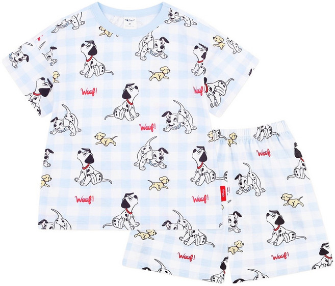 mollimelli friends 兒童款 Disney 101忠狗 狗狗短袖四分褲居家上下套裝