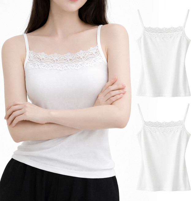 라라온 여성용 레이스 캐미솔 끈나시 26TSP3807 2p