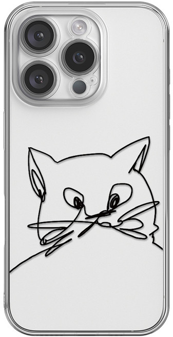 핫티몰 낙서 라인 고양이 심플한 휴대폰 케이스