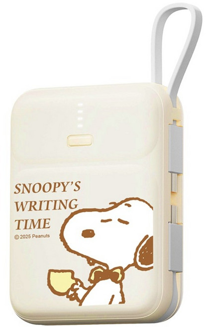 PEANUTS 史努比 PD快充 雙線Q寶行動電源 10000mAh Type-C + USB-A, 咖啡款, PSN-146B