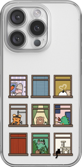 핫티몰 윈도우 빌리지 캐릭터 투명 휴대폰 케이스 MOA1486