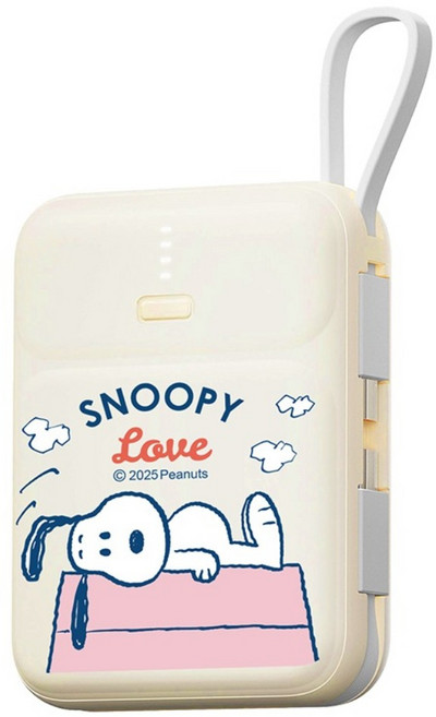 PEANUTS 史努比 PD快充 雙線Q寶行動電源 10000mAh Type-C + USB-A, 紅屋款, PSN-146B