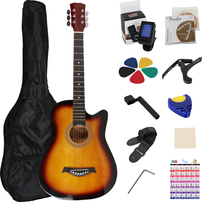 블루엔젤 GRIT 입문용 통기타, 썬버스트, 1세트, BA-01