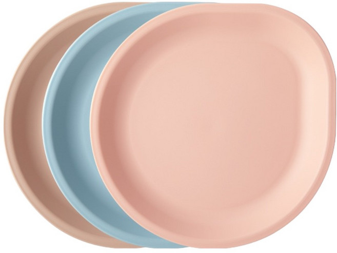 에디슨 플레이트 3종 세트, 베이지, 핑크, 블루, 1세트