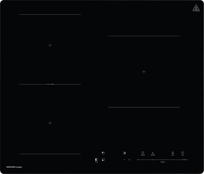 나비엔 매직 인덕션 전기레인지 3구 블랙 방문설치, ERI-3603AF, 빌트인