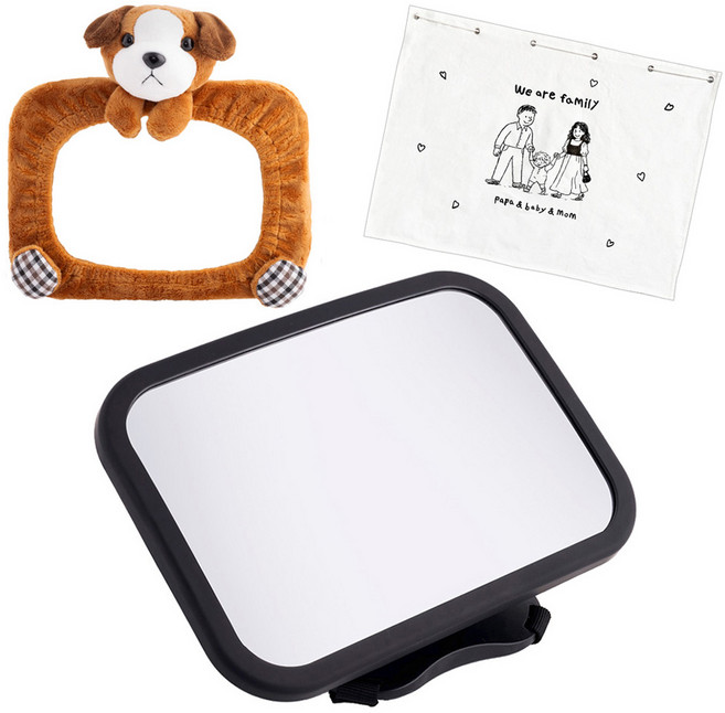 Merry bon 汽車座椅後視鏡 + 狗狗保護套 + 遮陽板套組